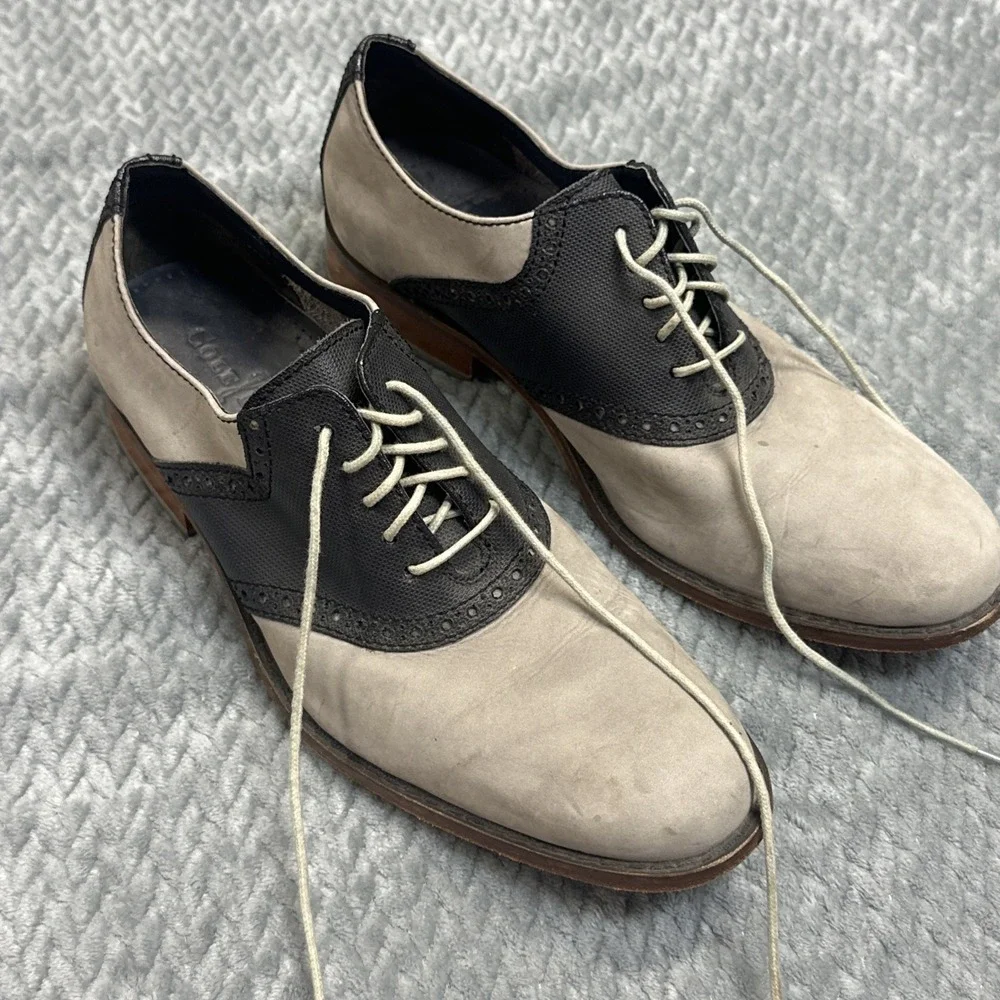 Cole Haan‎ Air Colton Men's 8 Two Tone Oxford Dress Shoes Grey Navy